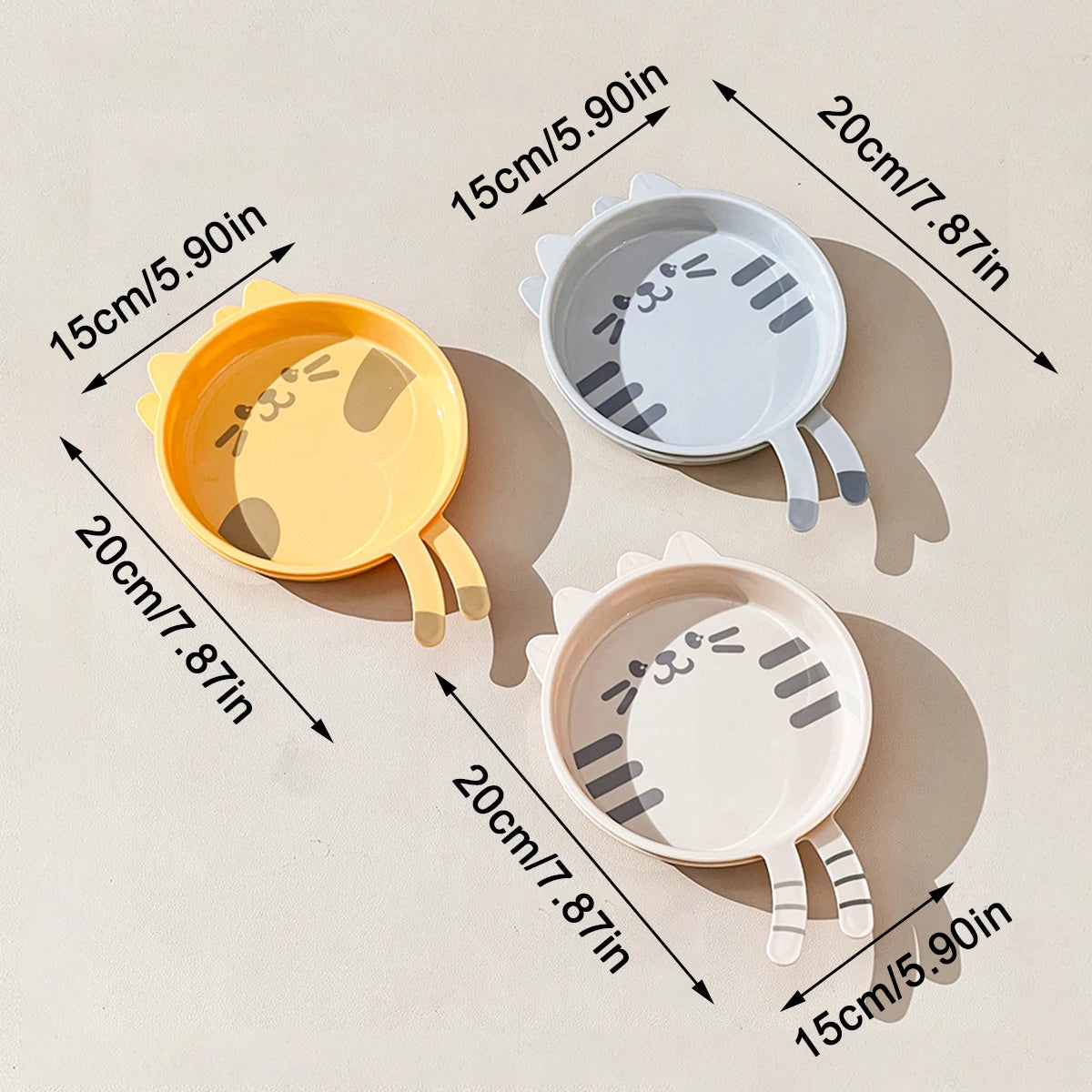 Niedlicher Katzenmuster Kunststoff Dessert Snack Teller spülmaschinenfest