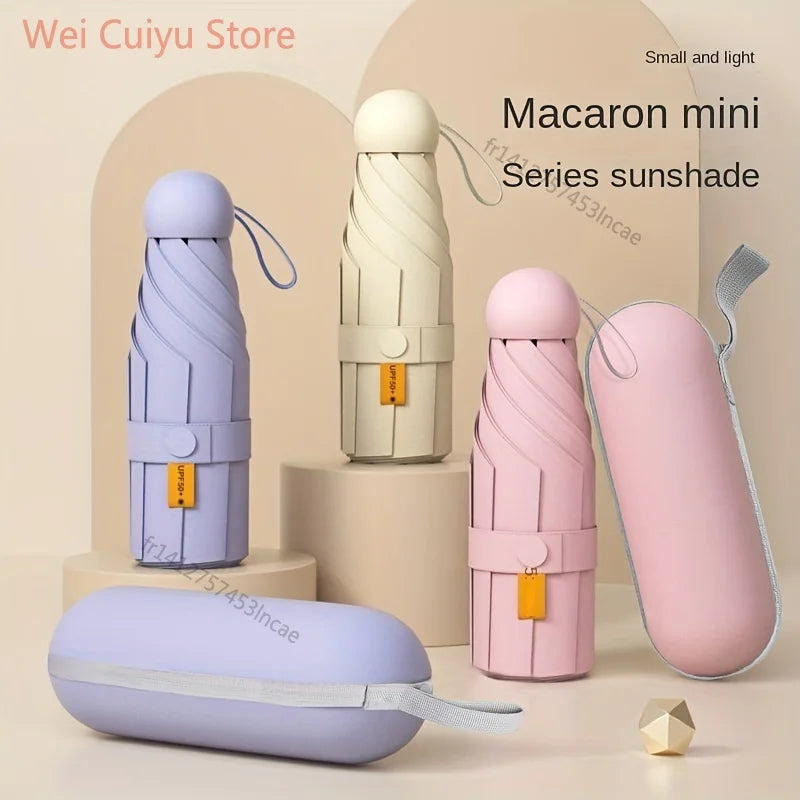 Ultraleichter kompakter Reise Regenschirm mit UV Schutz 5 Fach