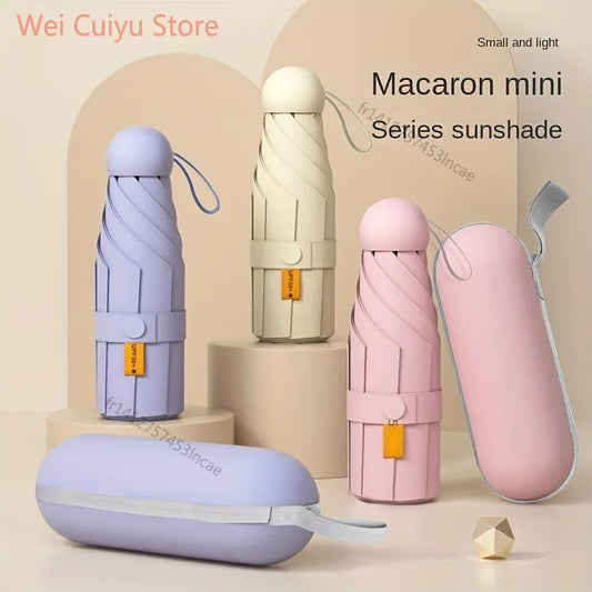 Ultraleichter kompakter Reise Regenschirm mit UV Schutz 5 Fach