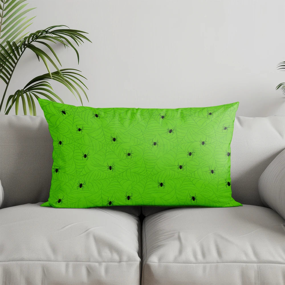 Halloween Kissenbezug mit Skelett Kürbis Hexen Motiv für Deko