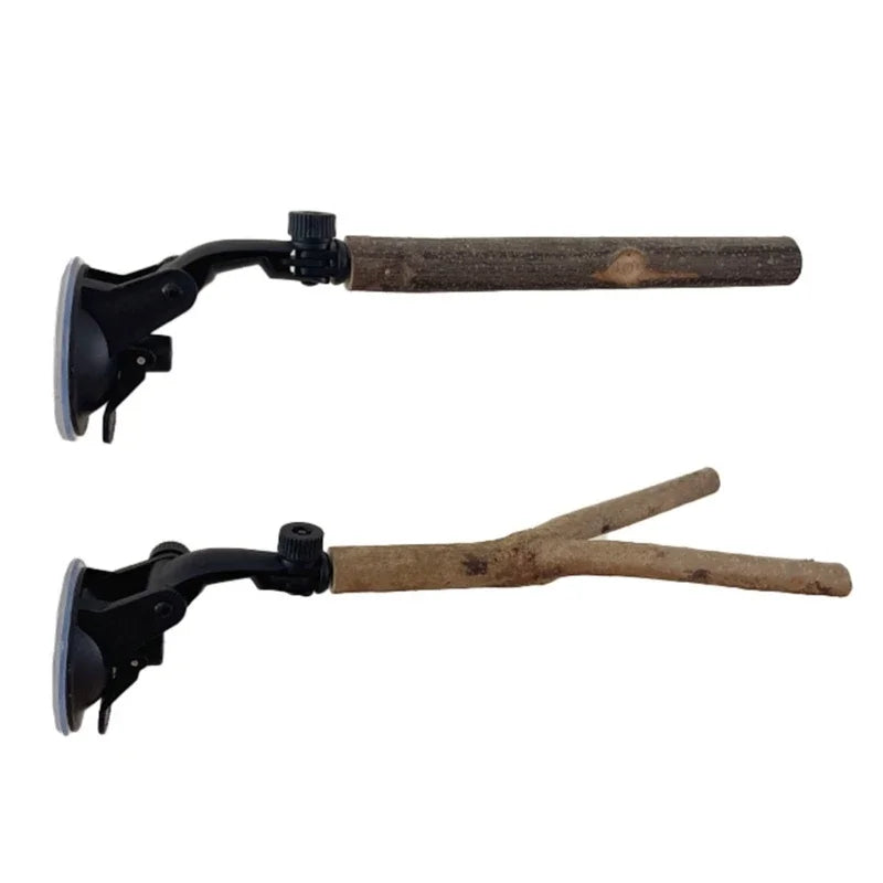 Papagei Holz Sitzstangen mit Saugnapf für Vogelkäfig Spielzeug Zubehör