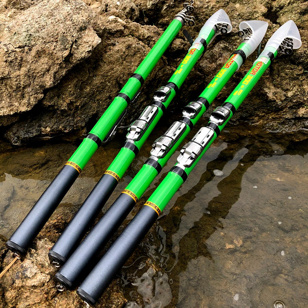 Fern Casting Teleskop Angelrute aus Carbon 1,5m bis 3m für Felsenangeln