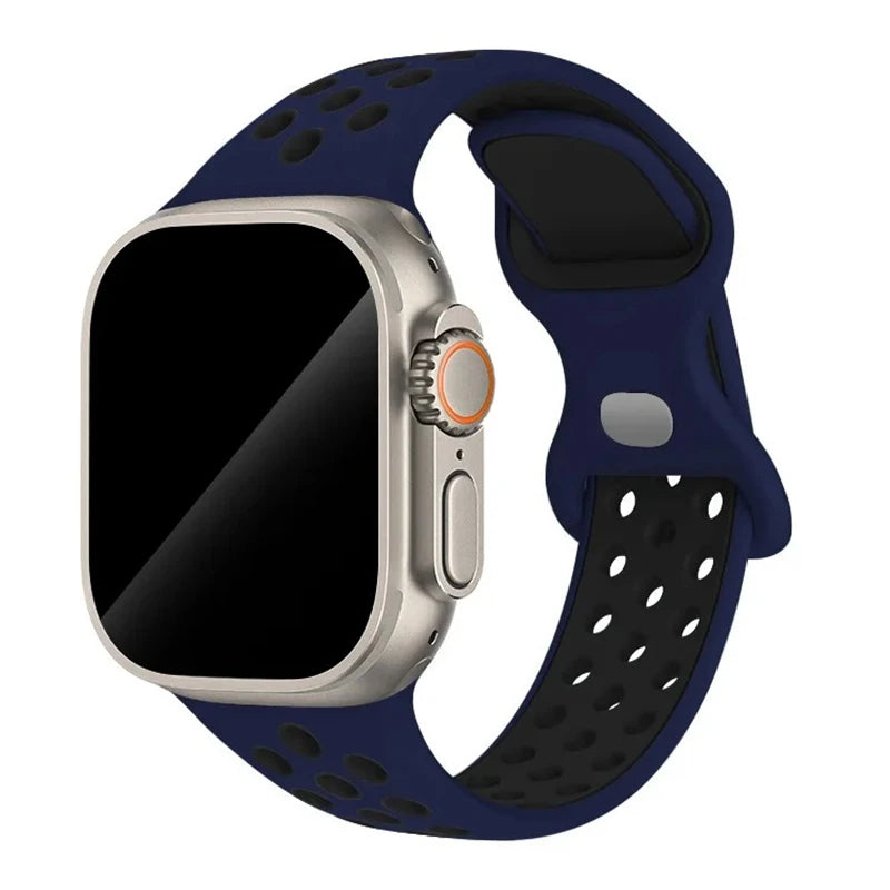 Sportliches Silikonarmband kompatibel mit Smartwatch 38-49 mm Modelle