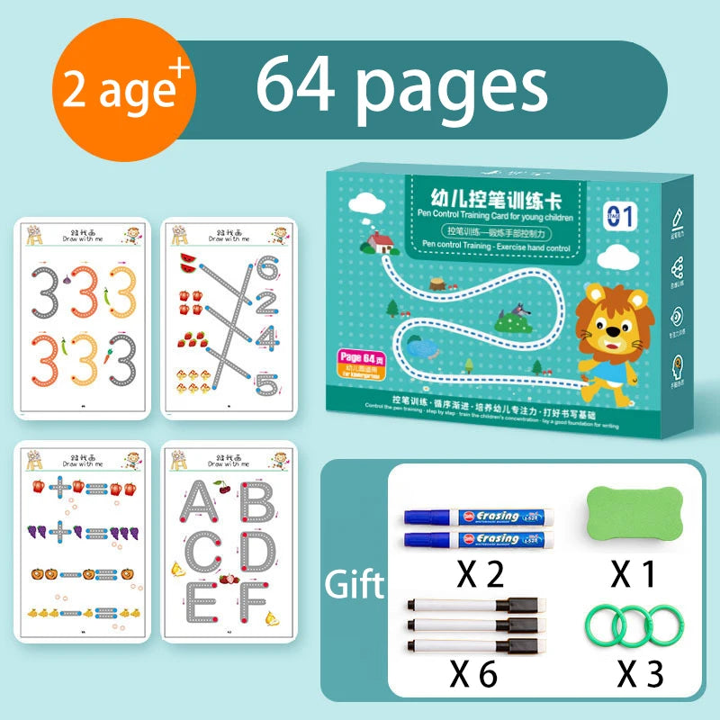 Wiederverwendbares Übungsbuch für kinderleichtes Schreiben lernen