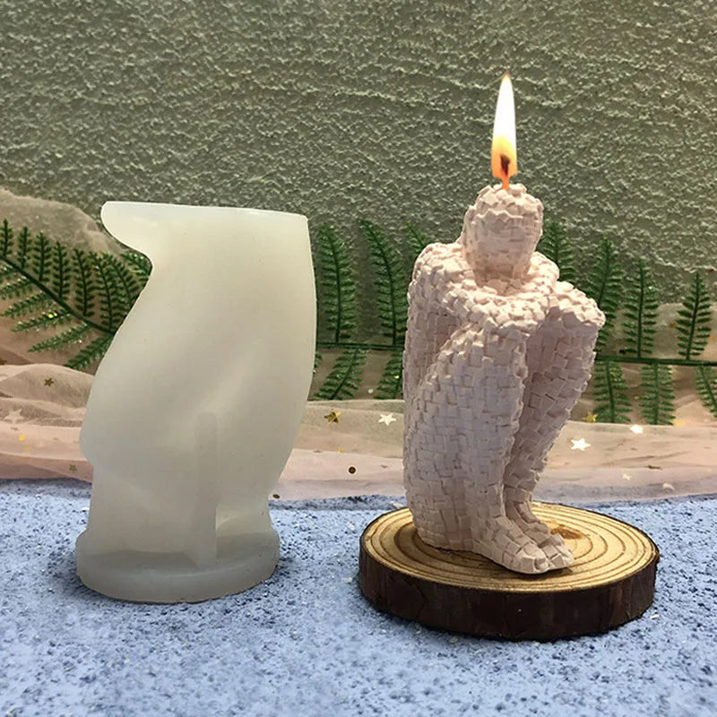 Abstrakte Denker Statue Silikon Kerzenform für DIY Kerzen und Resin