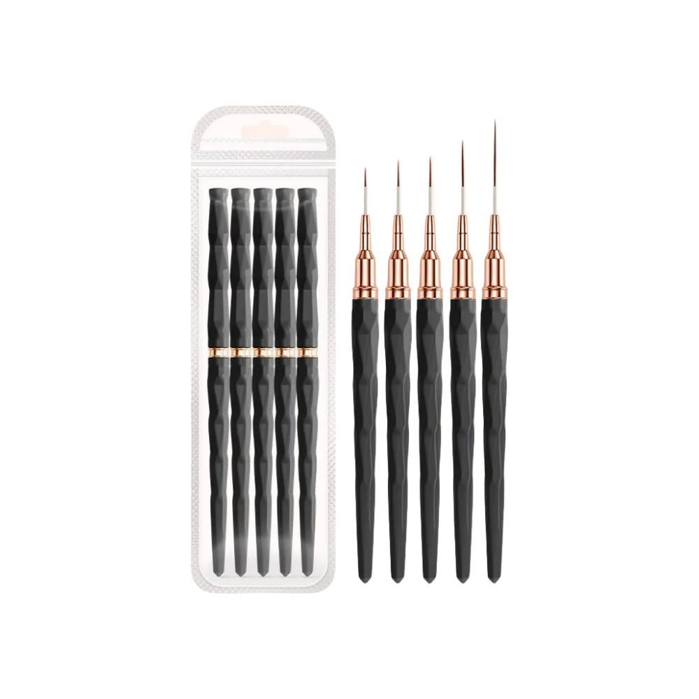 5-teiliges Liner Pinsel Set für präzise Nageldesigns und Acryl Nail Art