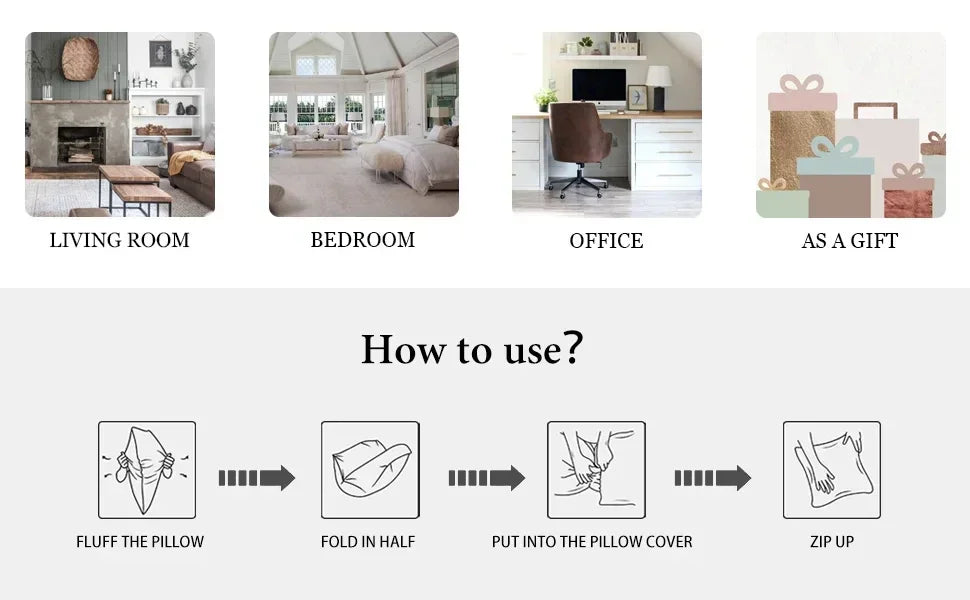 Europäischer Kissenbezug mit Pflanzen und nordischem Design rechteckig