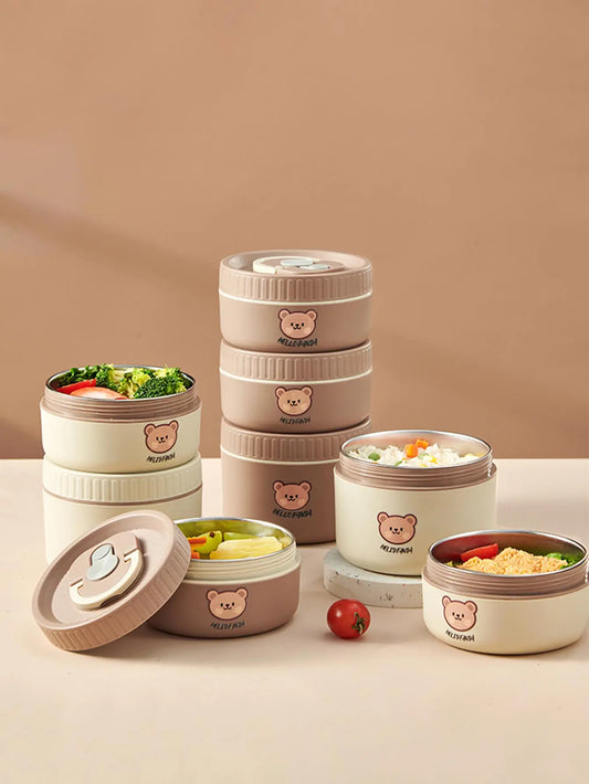 Thermische Brotdose Edelstahl niedlicher Bär tragbare Bento Box Kinder