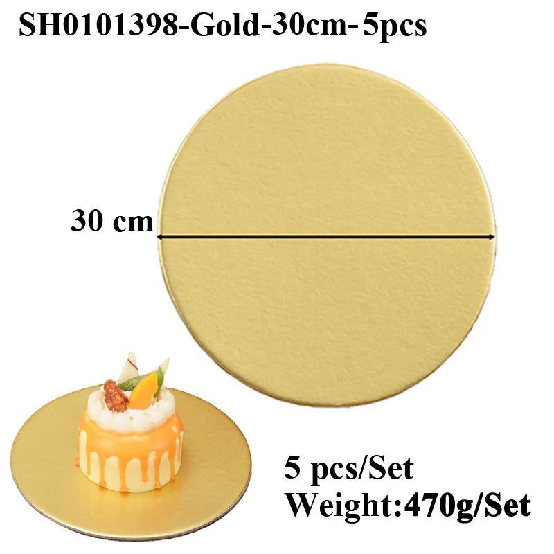 Runde Kuchenkartons 10-30 cm mit goldener oder silberner Beschichtung