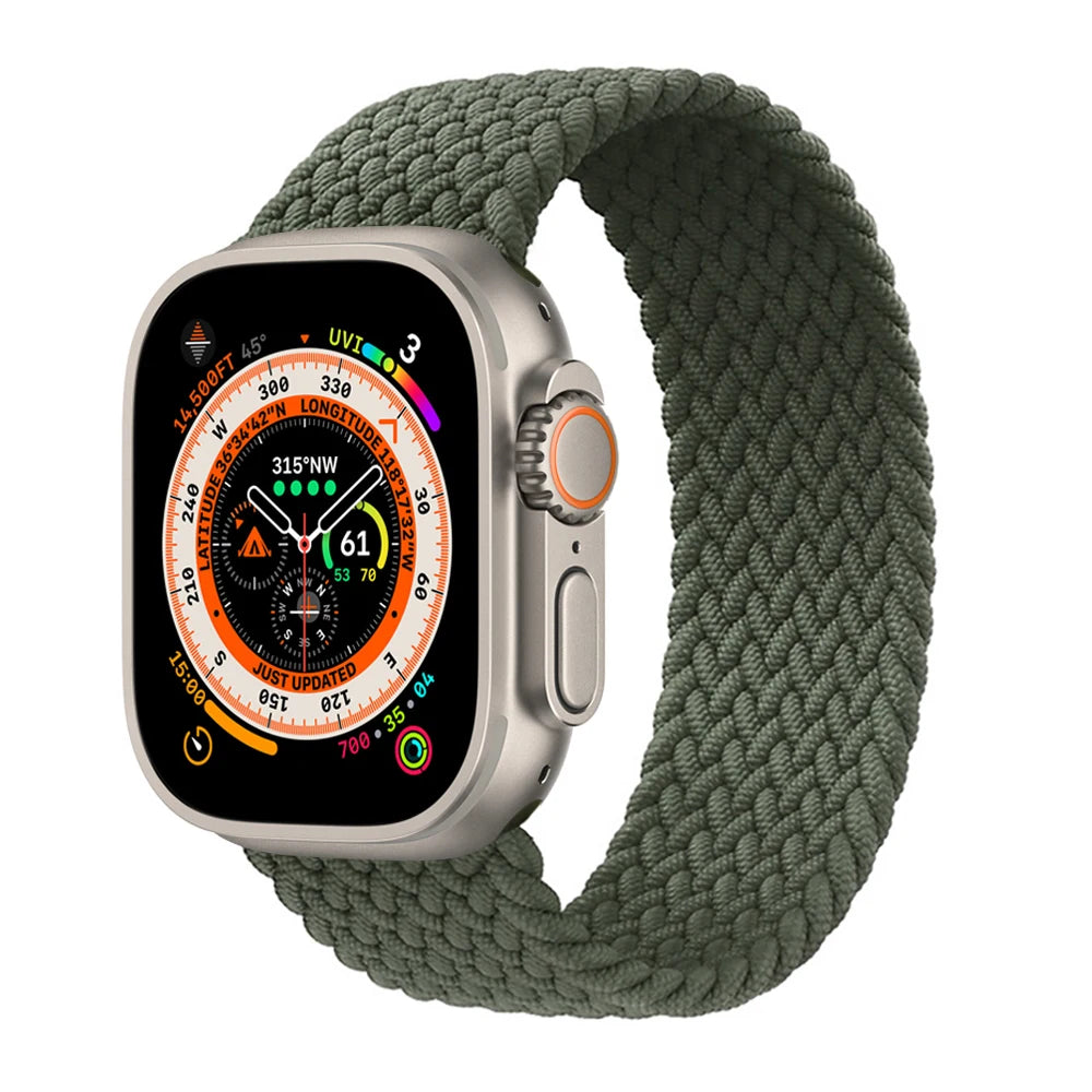 Geflochtenes Solo Loop Ersatzarmband für Smartwatch 38-49mm Unisex