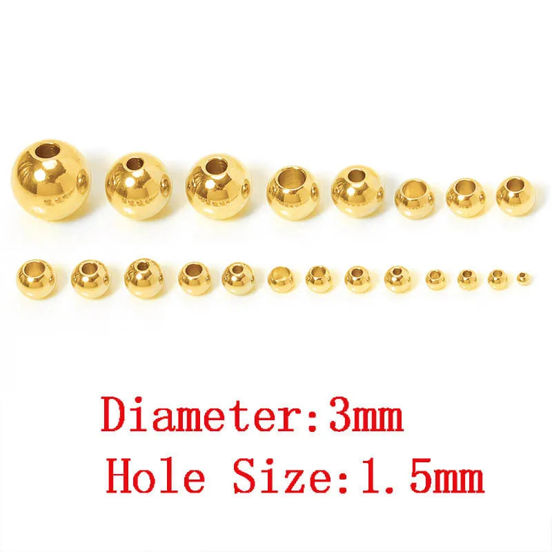 Edelstahl Gold Spacer Perlen Set 100 Stück Verschiedene Größen DIY