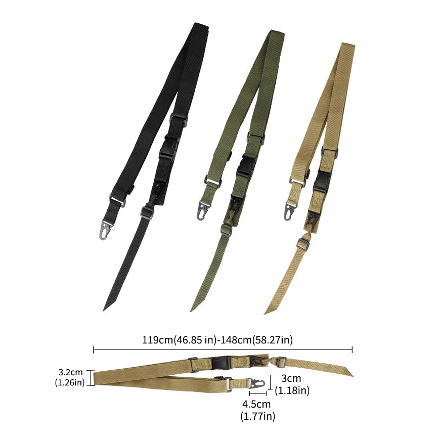 Verstellbarer 3 Punkt Gewehrriemen aus strapazierfähigem Segeltuch
