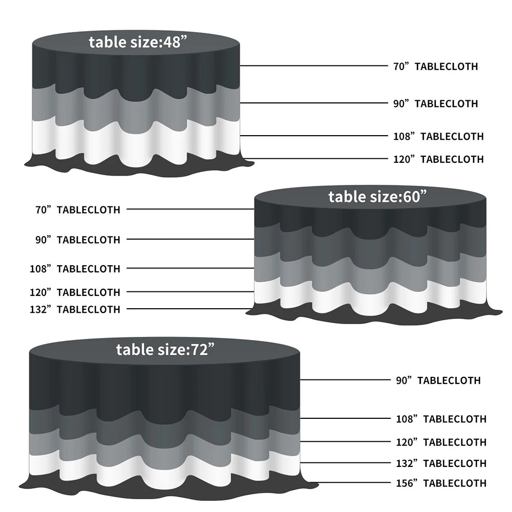 Schmutzabweisende runde Tischdecke aus Polyesterstoff