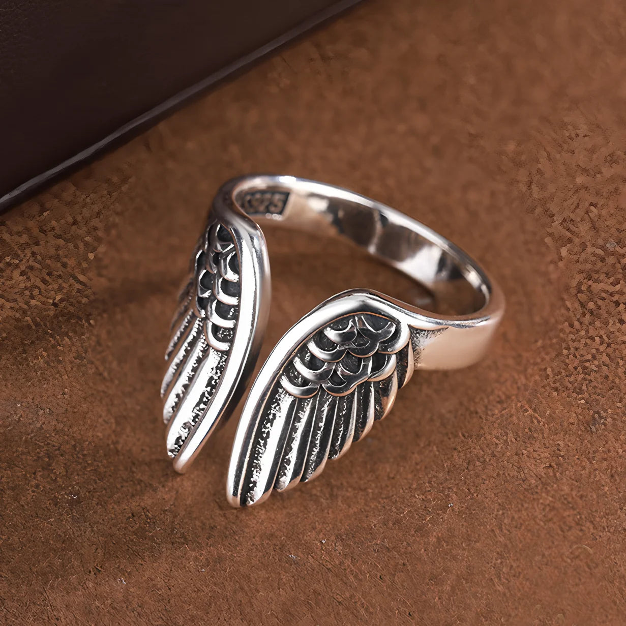 Verstellbarer Silberring mit hohlen Linien, stylischer Punk-Schmuck Unisex