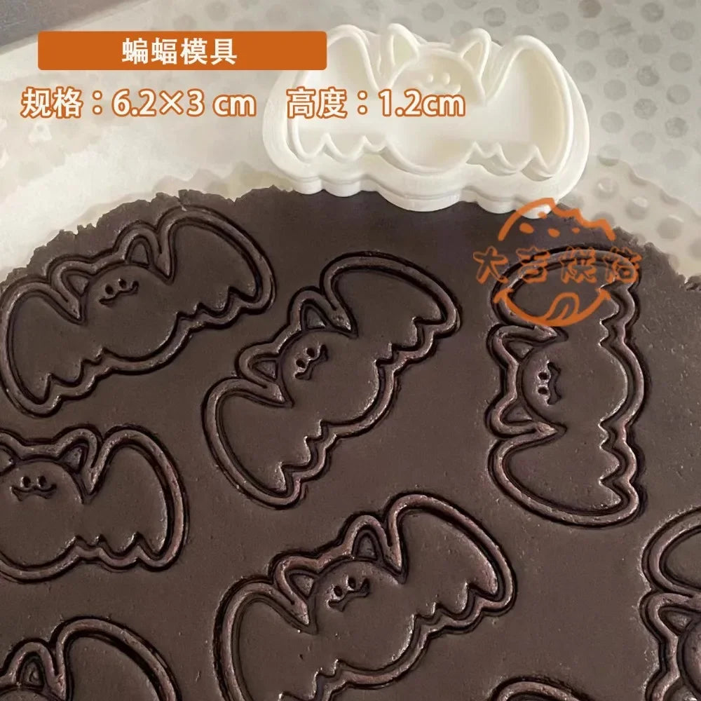 Halloween Keks Ausstecher Set Kunststoff 3D Finger Geist Fledermaus Kürbis