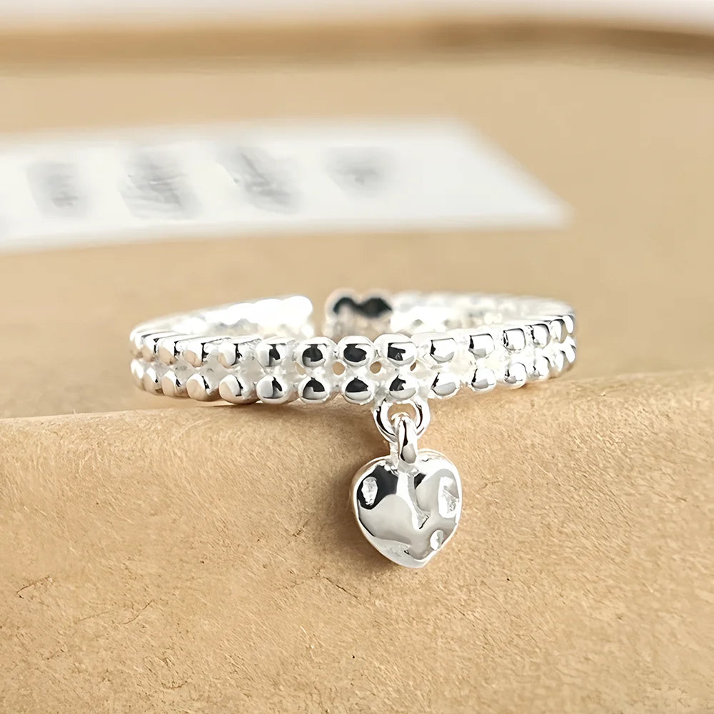 Verstellbarer Silberring mit hohlen Linien, stylischer Punk-Schmuck Unisex