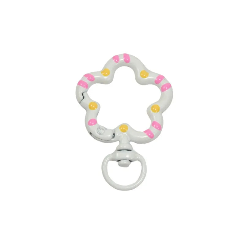 5 Metall-Karabinerverschlüsse mit Blumenmuster für Schmuck und DIY