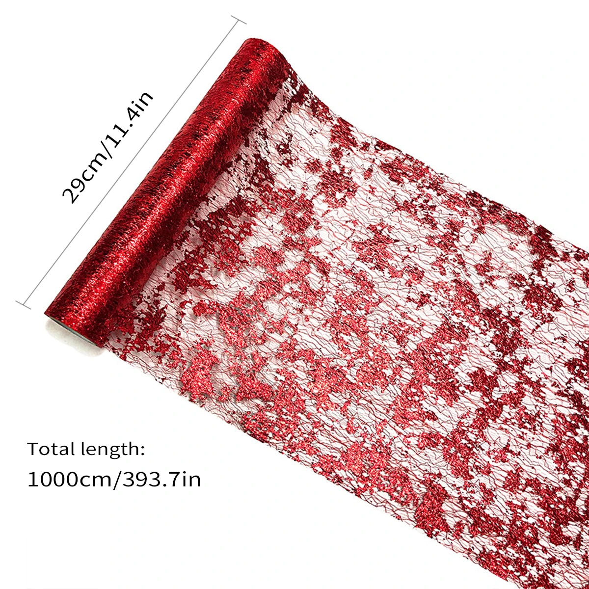 Glitzernder Netz Tischläufer als Rolle – Festliche Dekoration