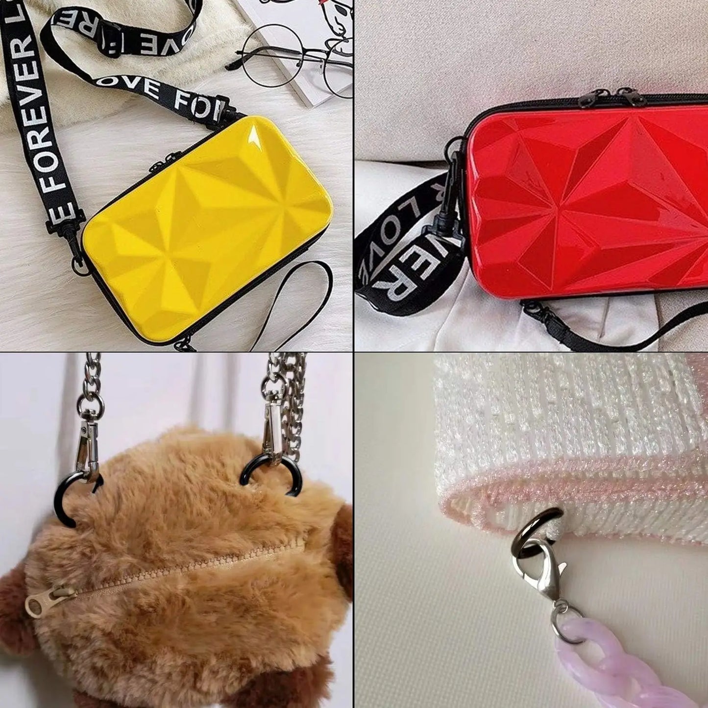 Kunststoff D Ring Schnallen 5er Set Gurtband Größen 10-45mm Schwarz