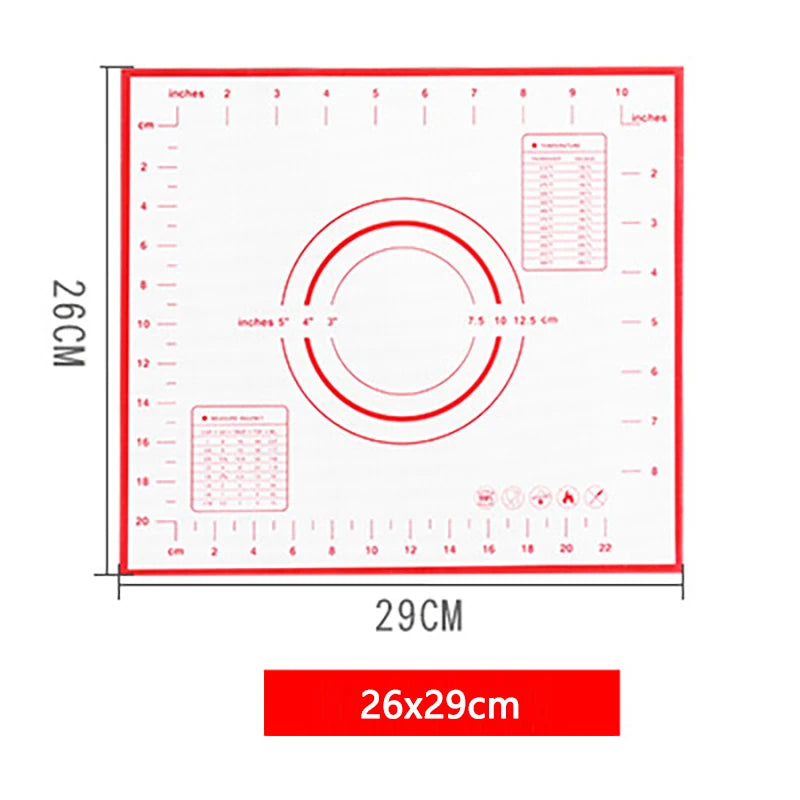 Silikon Backmatte Antihaft Teigrolle Knetmatte für Gebäck und Pizza