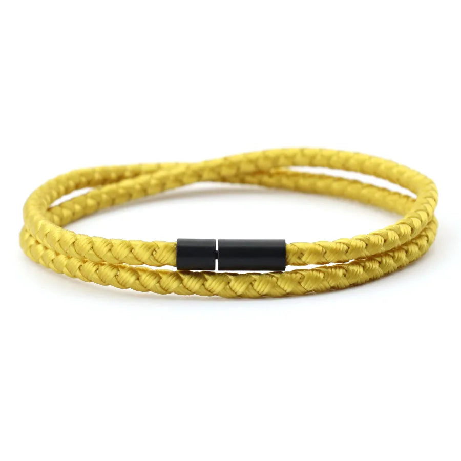 Geflochtenes Kielseil Armband für Herren Magnetisch Doppellagig Nautisch