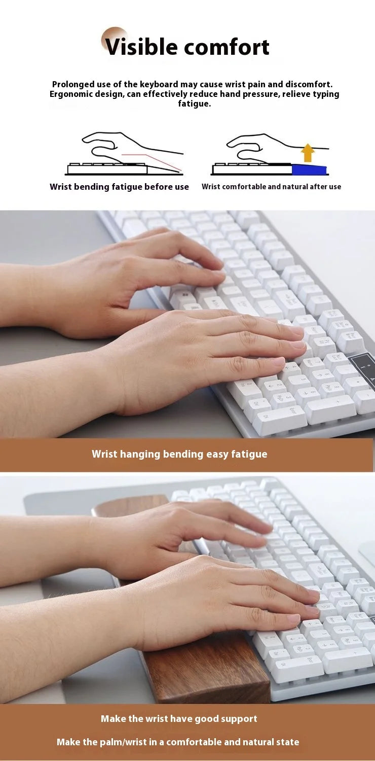 Ergonomische Massivholz Handballenauflage für mechanische Tastaturen