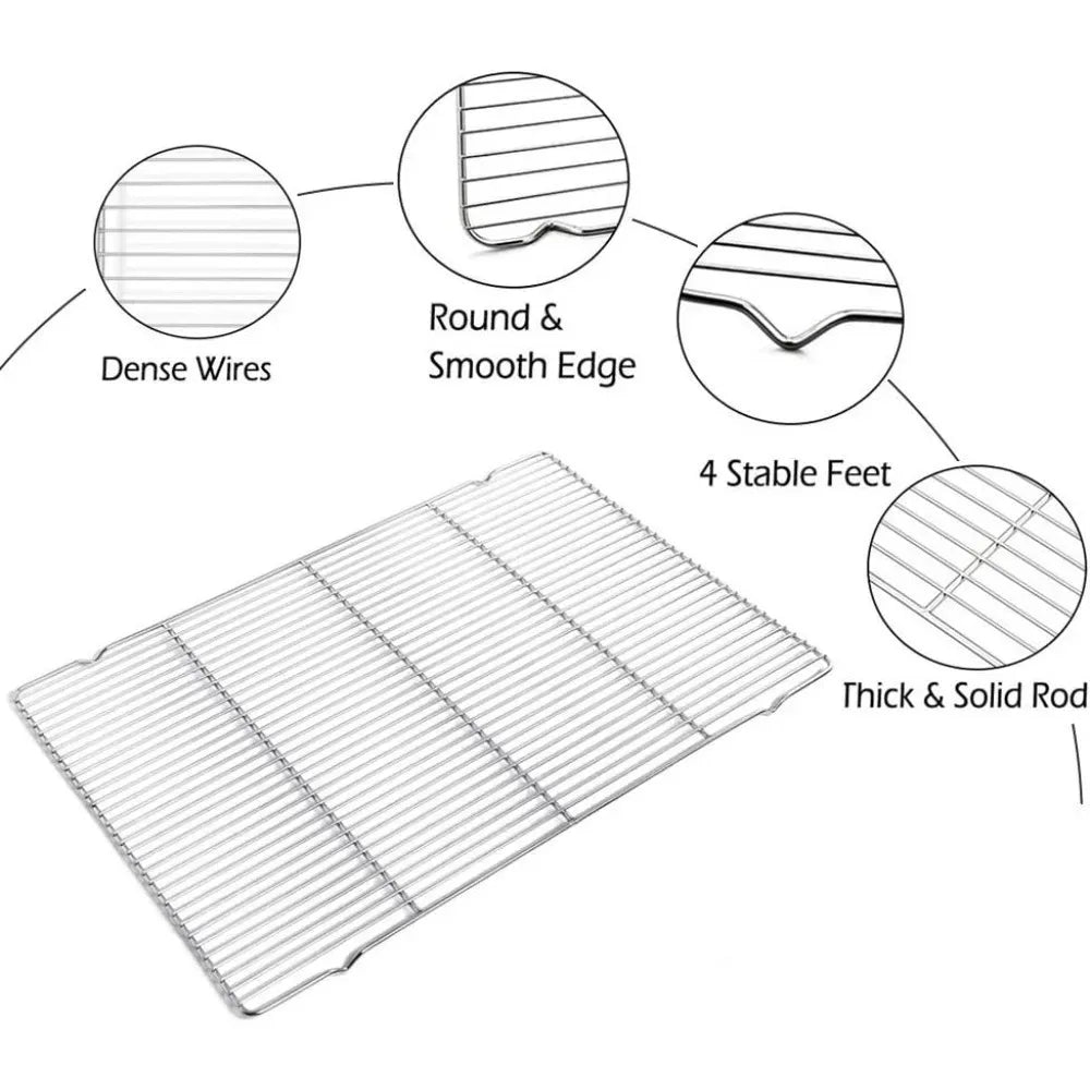 Edelstahl Backblech Set mit Grill und Kühlregal für sicheres BBQ