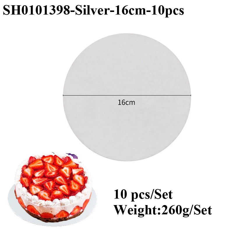 Runde Kuchenkartons 10-30 cm mit goldener oder silberner Beschichtung