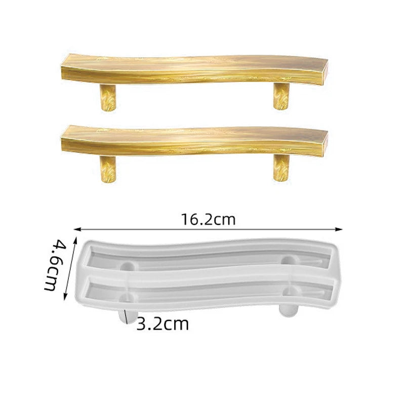 Große rechteckige Silikonform für Epoxidharz Tablett DIY Untersetzer