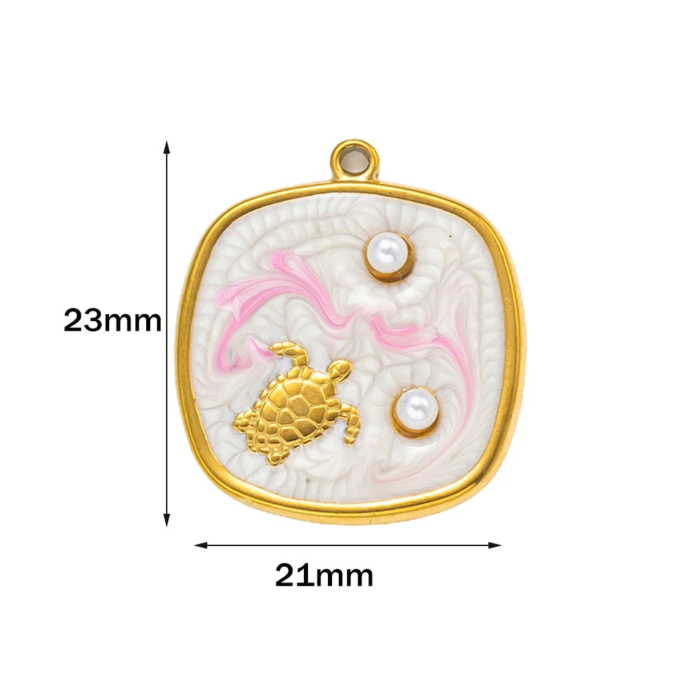 5-teiliges Edelstahl Charms Set Seestern golden für Schmuck DIY