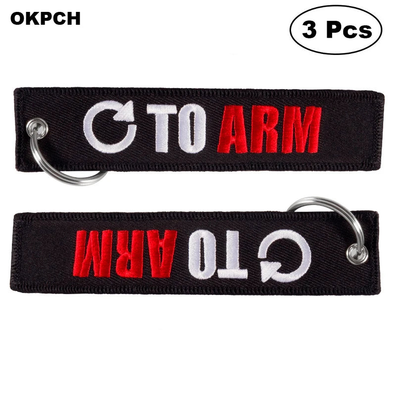 3-teiliges Schlüsselanhänger Set Bestickte Metallanhänger für Autos Motorräder