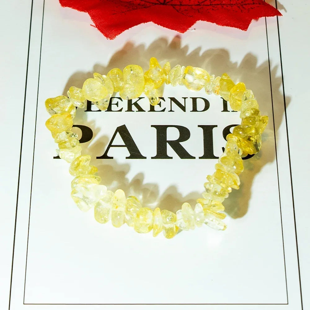 Natürliches Kristall Stein Armband für Glück und Energie Unisex