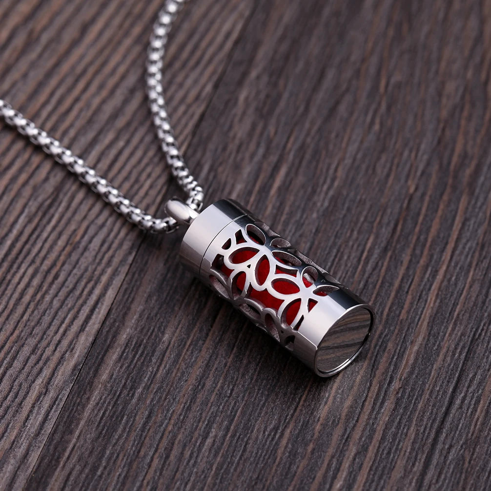 Edelstahl Aromatherapie Anhänger mit Engelsflügel Design