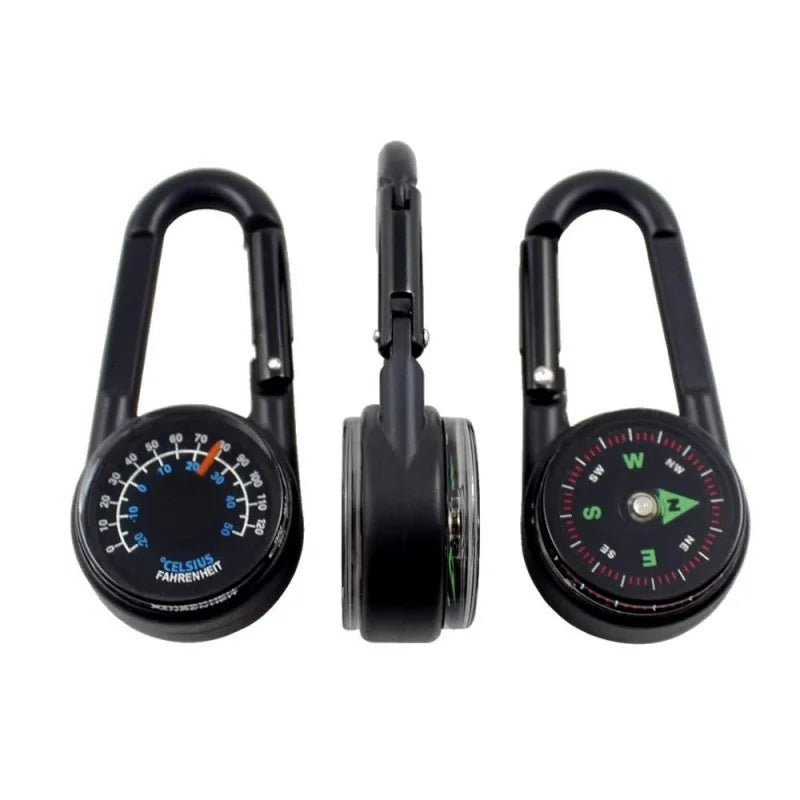 3-in-1 Outdoor Kompass Thermometer Karabiner für Wandern - Survival