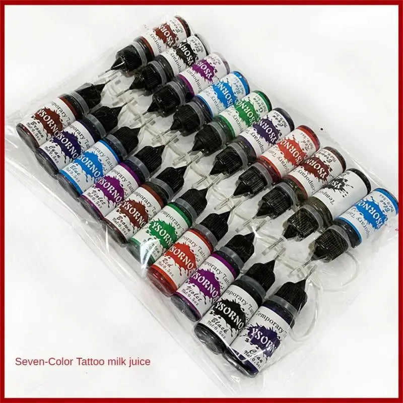 7 Farben Temporäre Henna Tattoo Tinte Set semi-permanent DIY Körperkunst