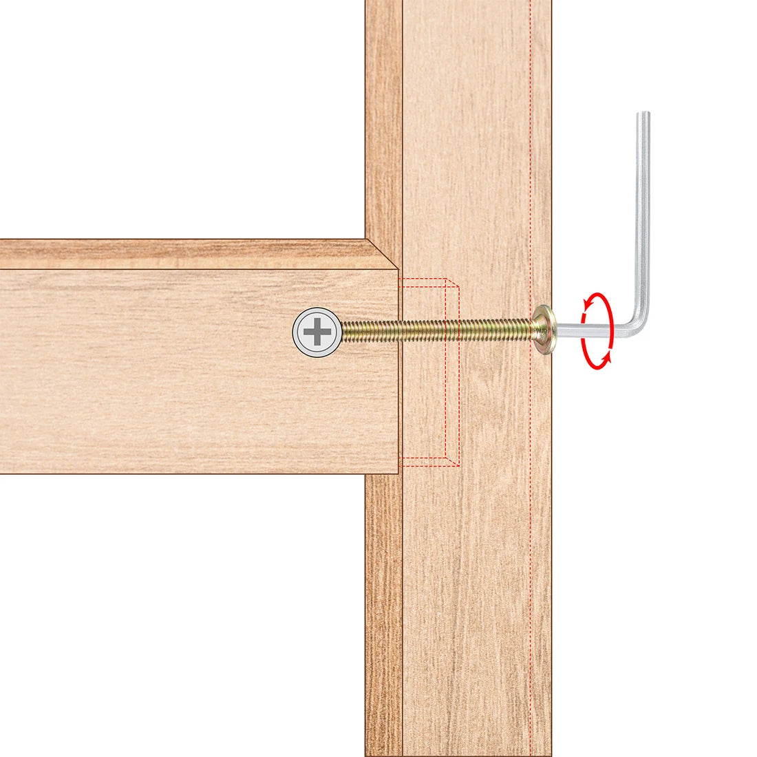 Robuste Innensechskant Möbelschrauben Set mit Zylindermuttern M6