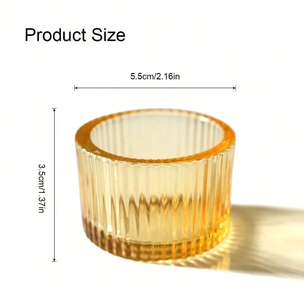 Kerzenhalter-Set aus Glas 4 Stück 2x1,4 Zoll Teelichthalter-Yabubest - Home & More