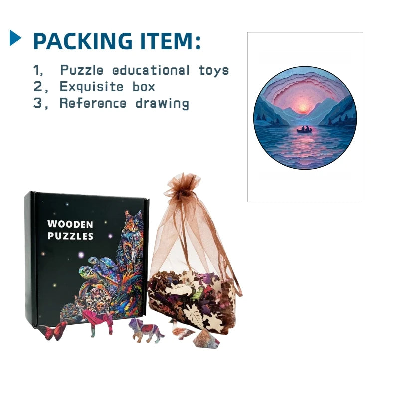 Anspruchsvolles Landschafts Holzpuzzle für Dekoration und Spiel