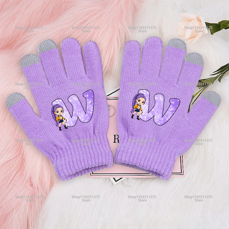 Modische Fünf Finger Handschuhe mit Anime Design und Touchscreen