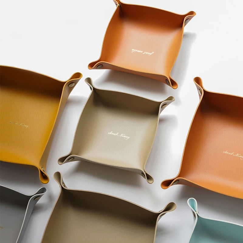 Leder Ablage Desktop-Organizer für Schlüssel Schmuck Kosmetik