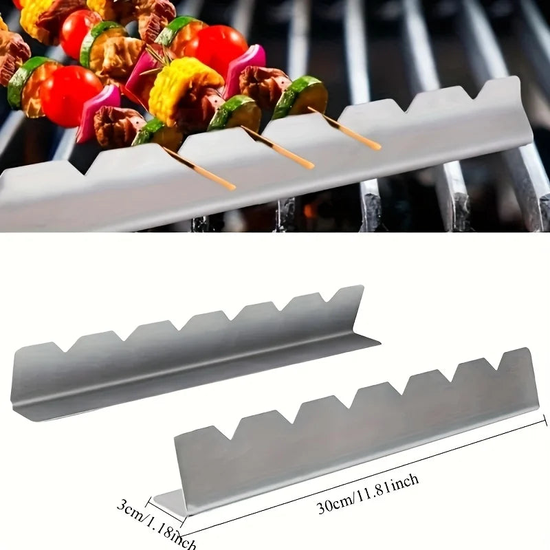 Robustes 2er-Set Edelstahl Spießhalter – Sicheres Grillen für Kebab - BBQ