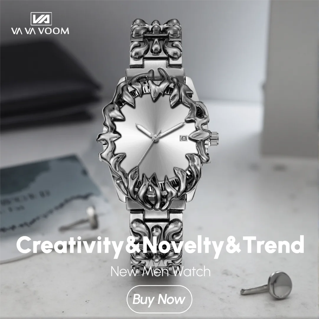 Sportliche Herrenuhr mit Edelstahl Armband und Quarzwerk