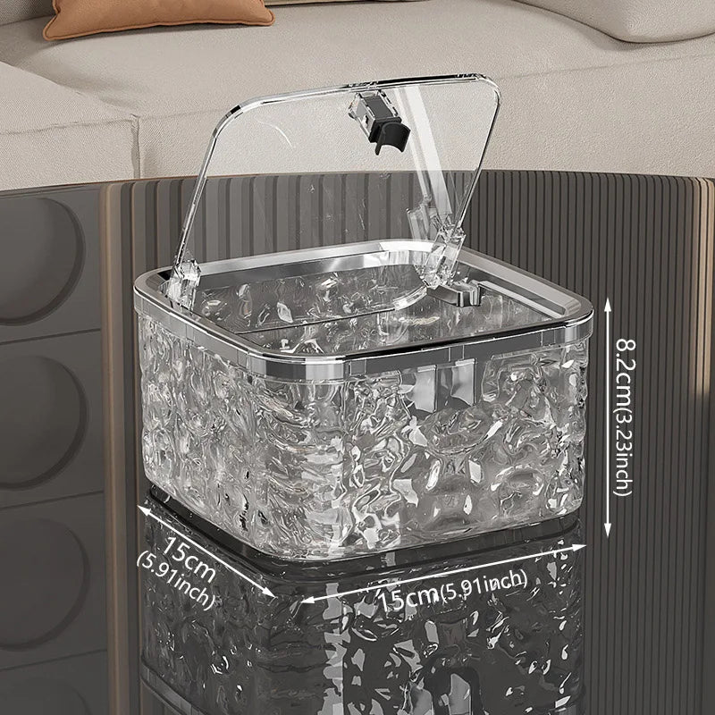 Mini-Mülleimer für Arbeitsplatte mit Pressdeckel in Gletschermuster