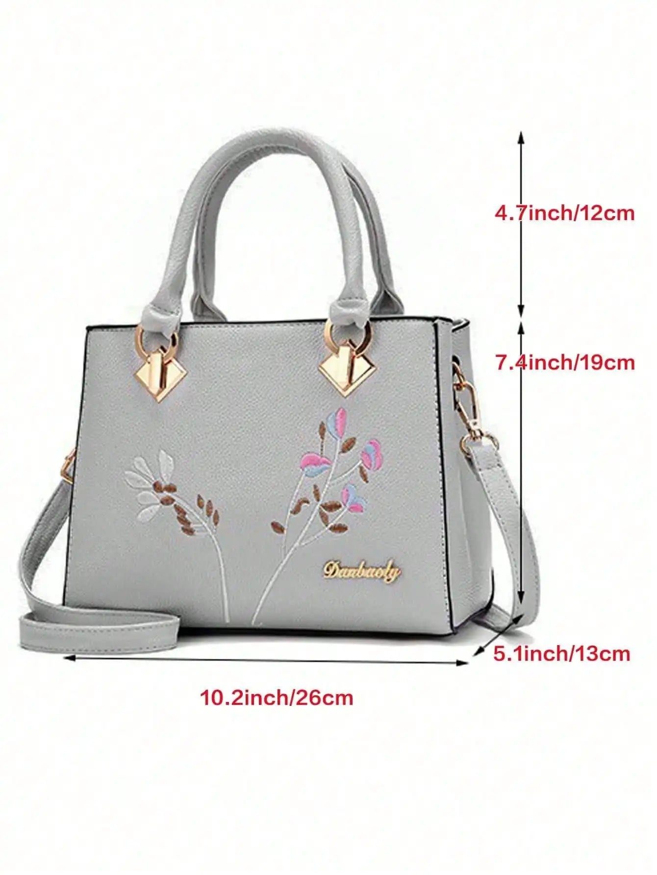 Modische bestickte Umhängetasche mit großem Fassungsvermögen für Damen