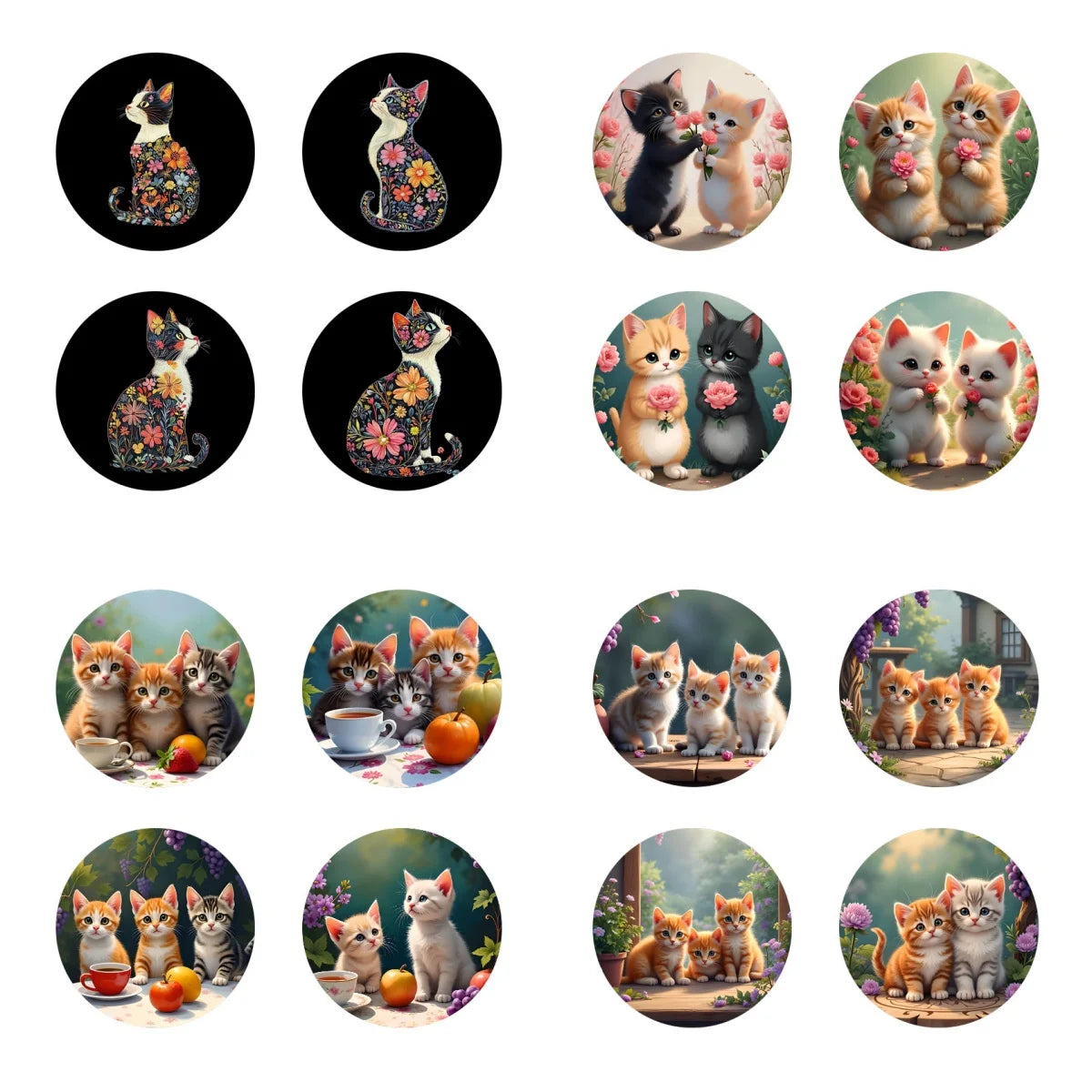 Set 4 bunte rutschfeste Holzuntersetzer für Küche Büro und Party