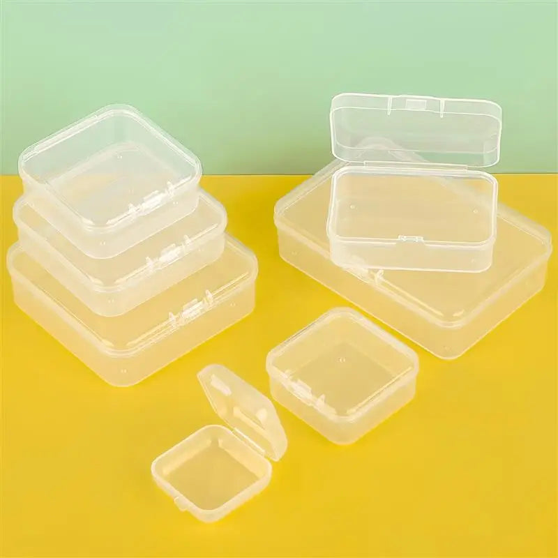10x Rechteckige Kunststoffboxen transparent zur Schmuck und Kleinteil Lagerung