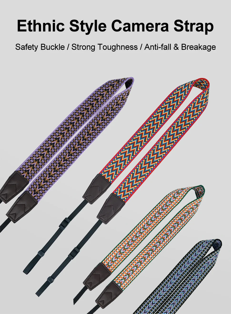 Verstellbarer ethnischer Kameragurt für komfortablen Schultertrag