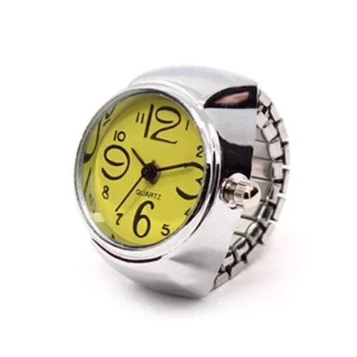 Mini Fingeruhr mit elastischem Band – Vintage Design für Damen - Herren
