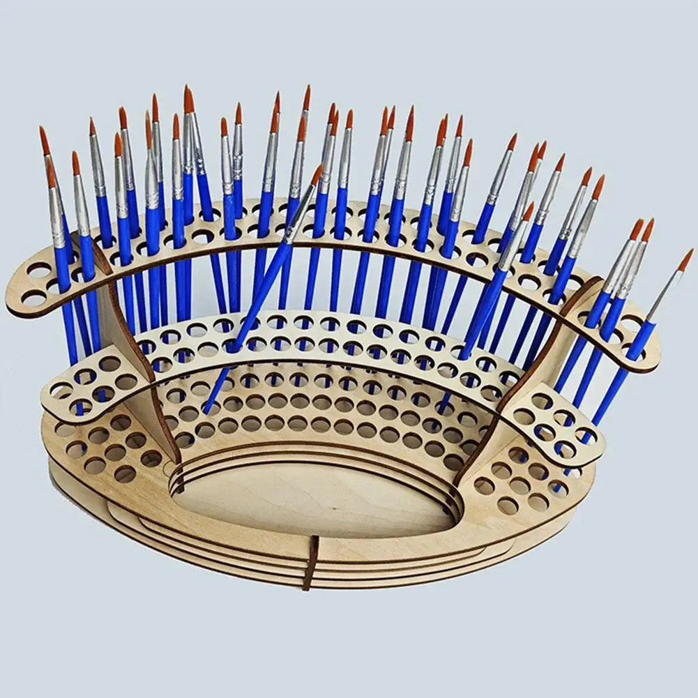 Praktischer Pinselhalter aus Holz für Schreibtischorganisation