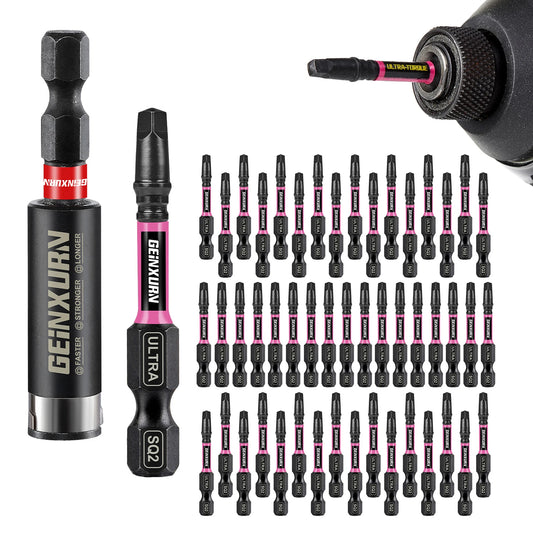 S2 Stahl Magnetisches Vierkant Schrauber-Bit-Set für Schlagschrauber